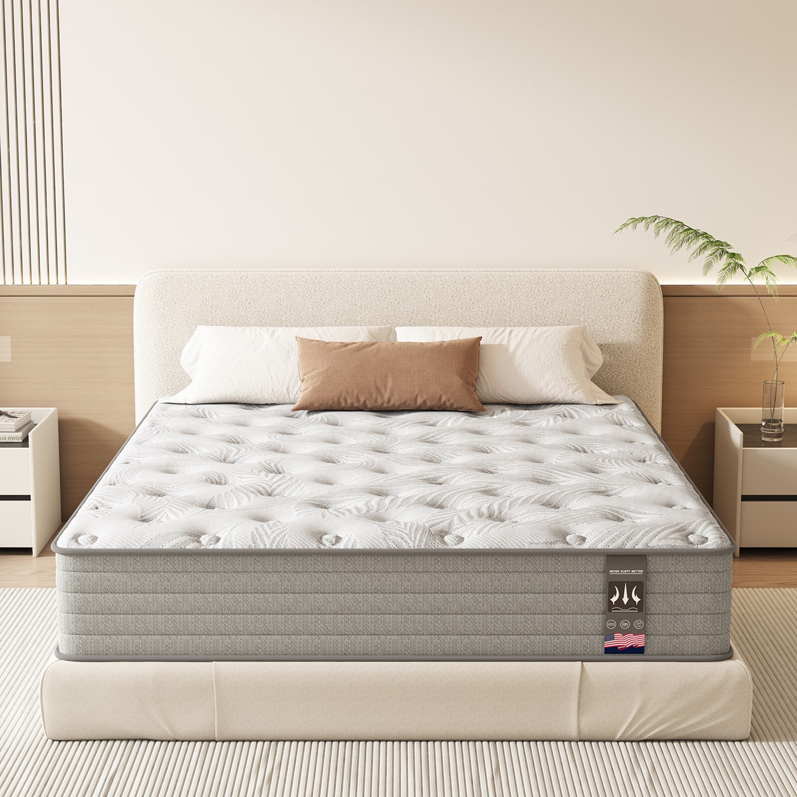 10″ 12″ 14″ Twin XL Full Queen King Mattress Hybrid Foam Pocket Coils In a Box