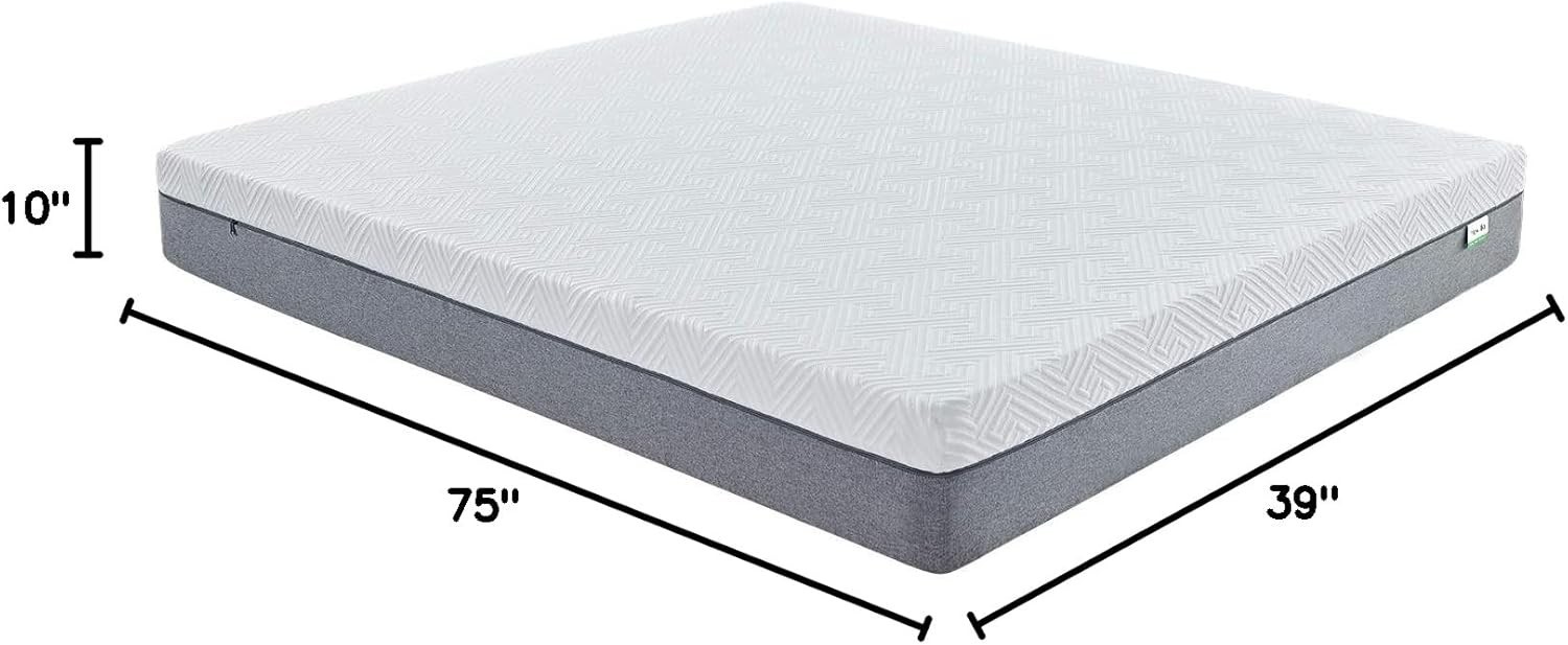 Certified 10-Inch Twin Gel Memory Foam Mattress for Cooler, Healthier Sleep
