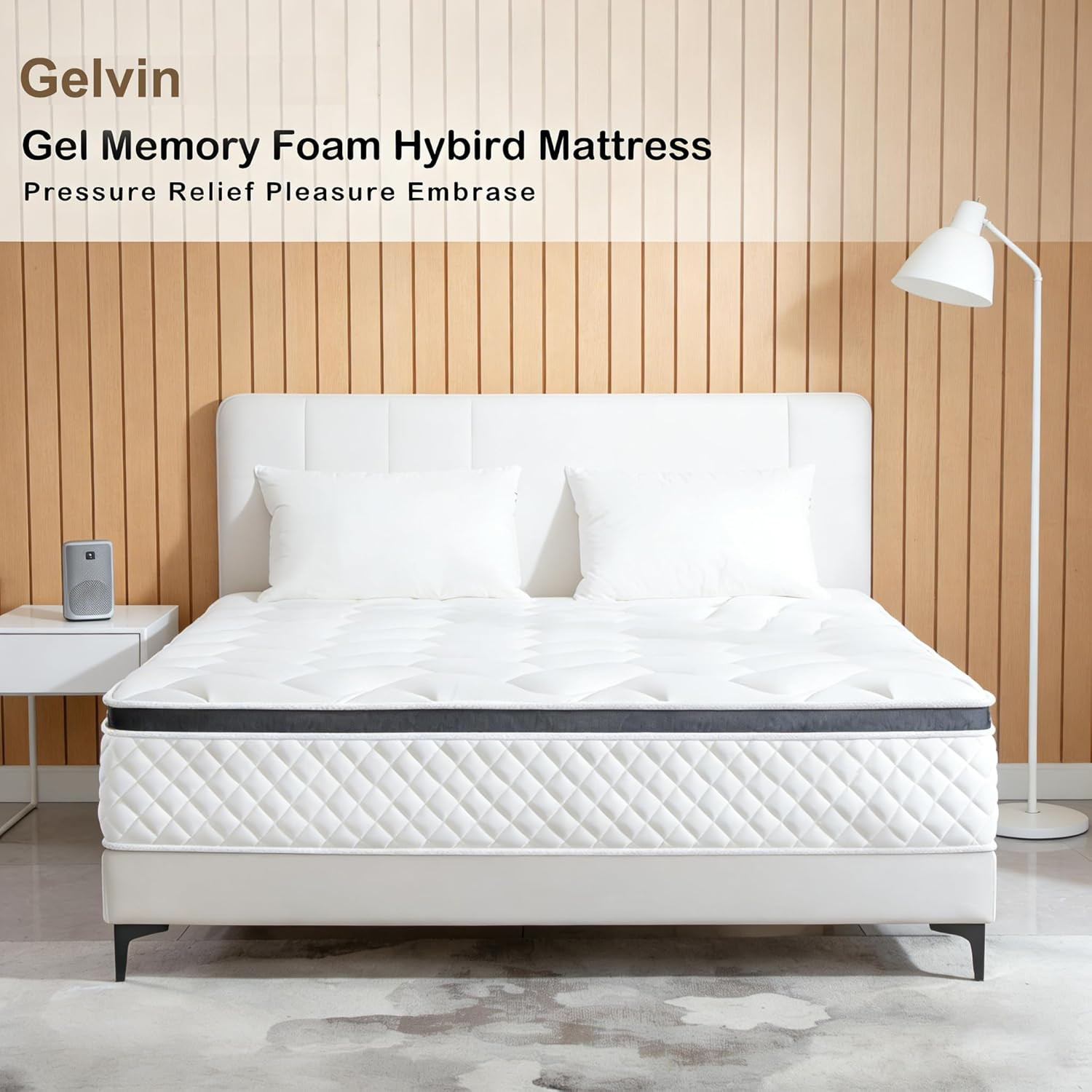 12″ Queen Hybrid Mattress – Gel Memory Foam & Pocket Springs for Comfort