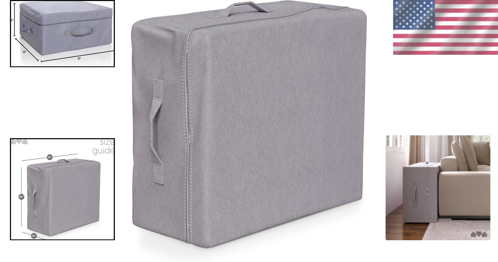 Space-Saving Carry Case for Tri-Fold Mattress 75″x25″x4″ – Durable Protection