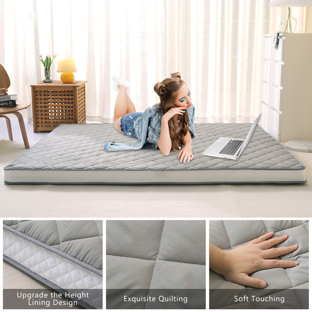 MOPHOTO Futon Mattress Upgraded Japanese Mattress Quilted Bed Mattress Topper