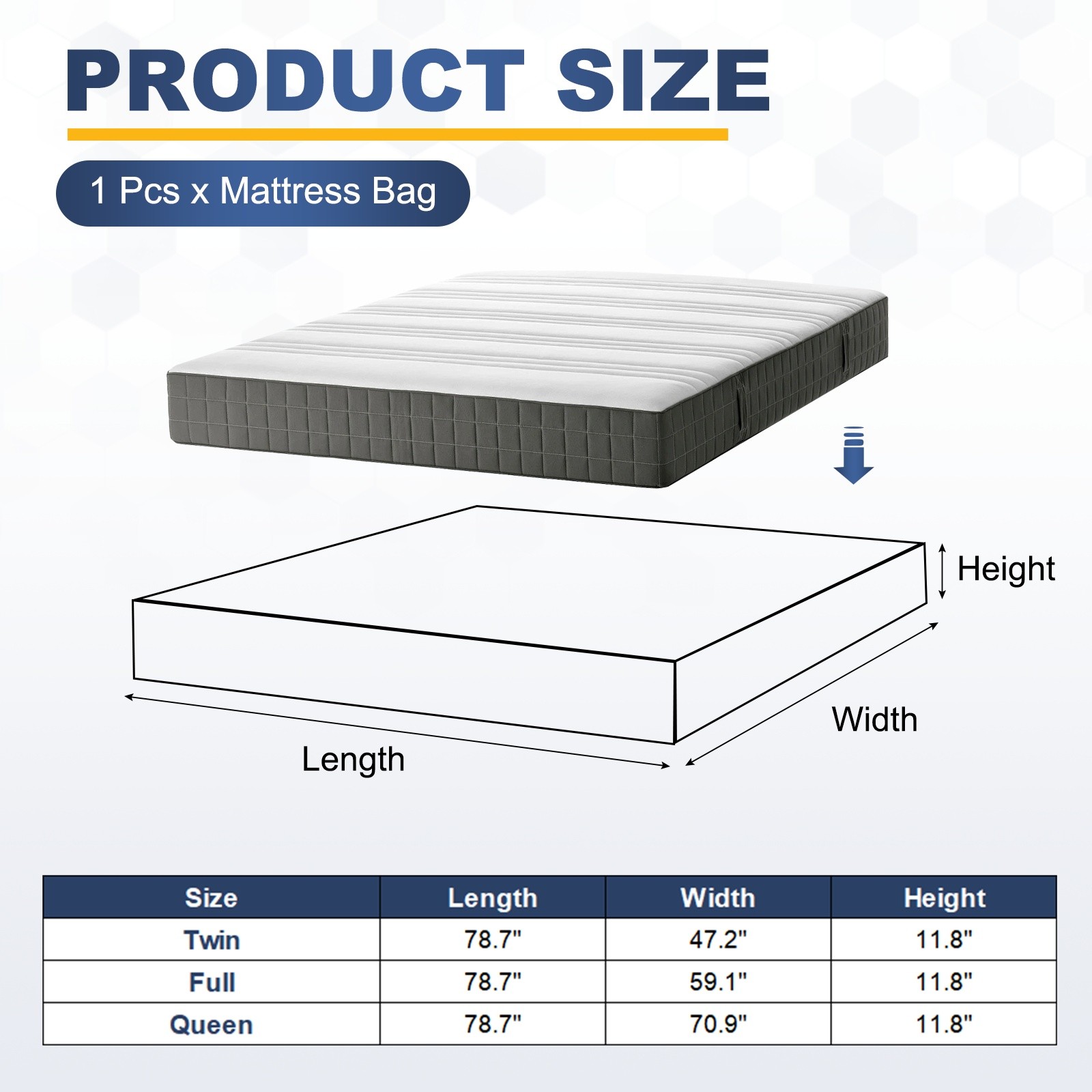 Mattress Bag for Moving and Storage, Twin Size Fit 78.7″x47.2″x11.8″, Green