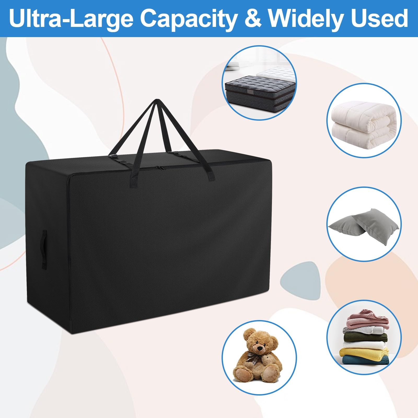 Folding Mattress Bag 600D Oxford Cloth Carry Case for Tri-Fold Guest, Full Size