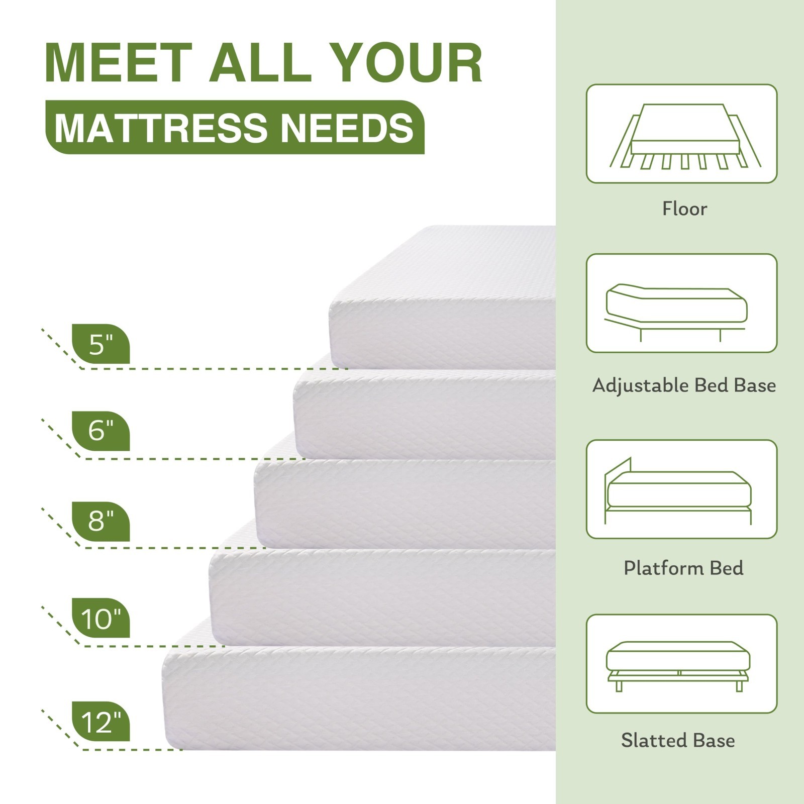 5″ Twin Memory Foam Mattress for Kids, Cooling Gel, Medium Firm, CertiPUR-US, 75