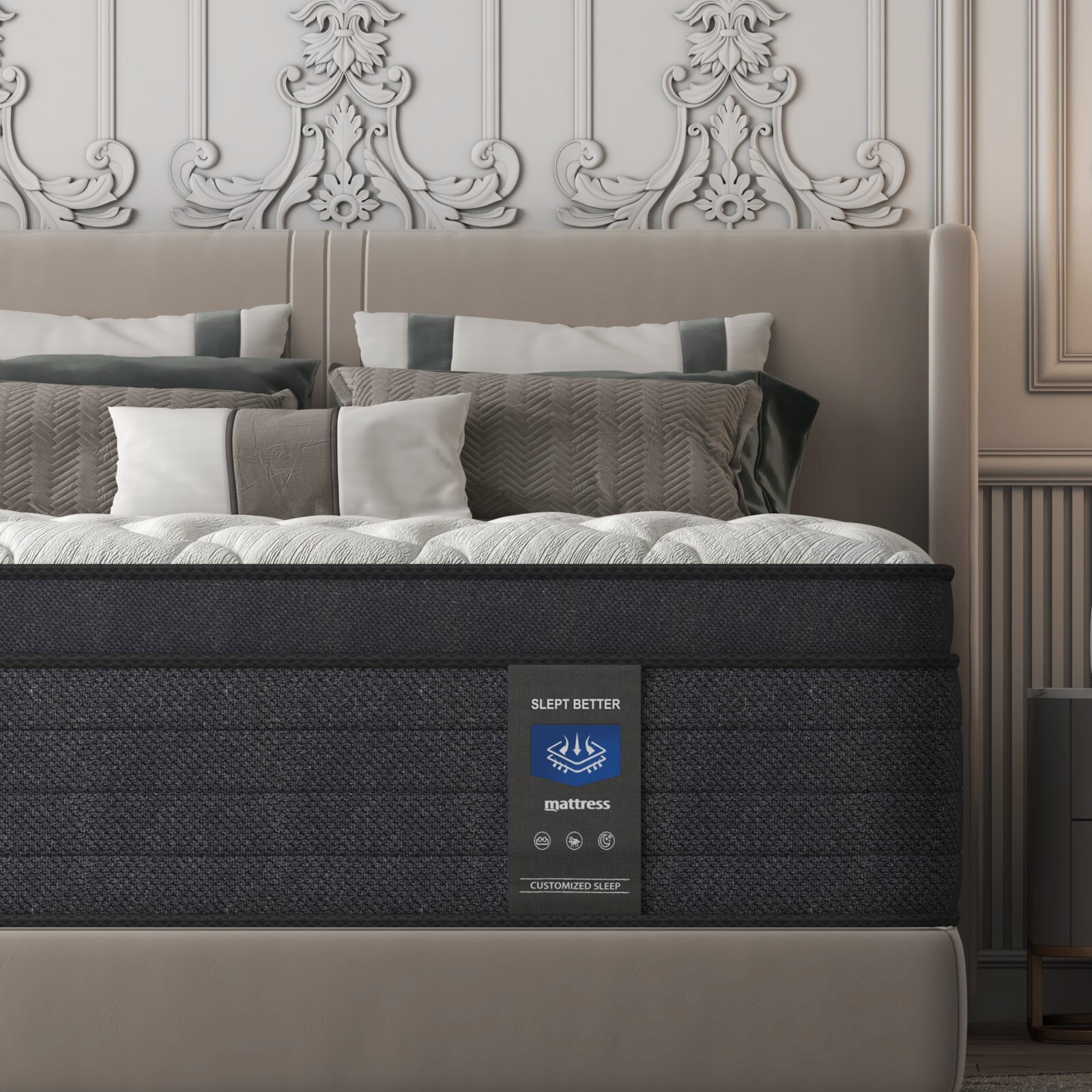 MRH 12-Inch Gel Memory Foam Mattress Twin Full Queen King Hybrid Mattress white