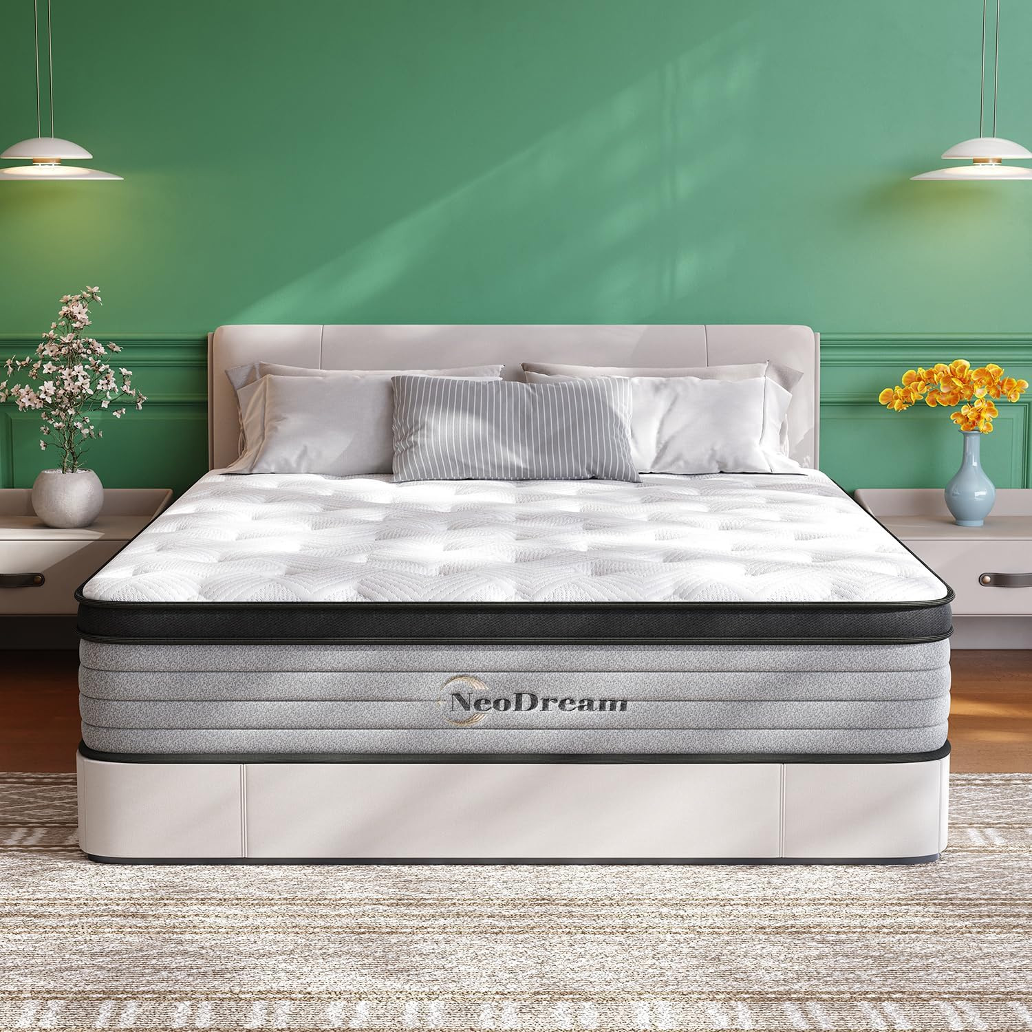 Full Size Mattress, 12 Inch Full Mattress in a Box, Hybrid Matress with Memory F