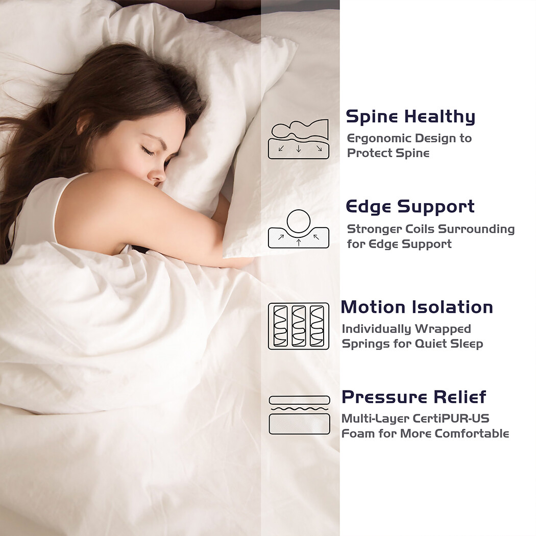 14″ 12″ Twin Full Queen King Hybrid Mattress in A Box Spring Gel Memory Foam Bed