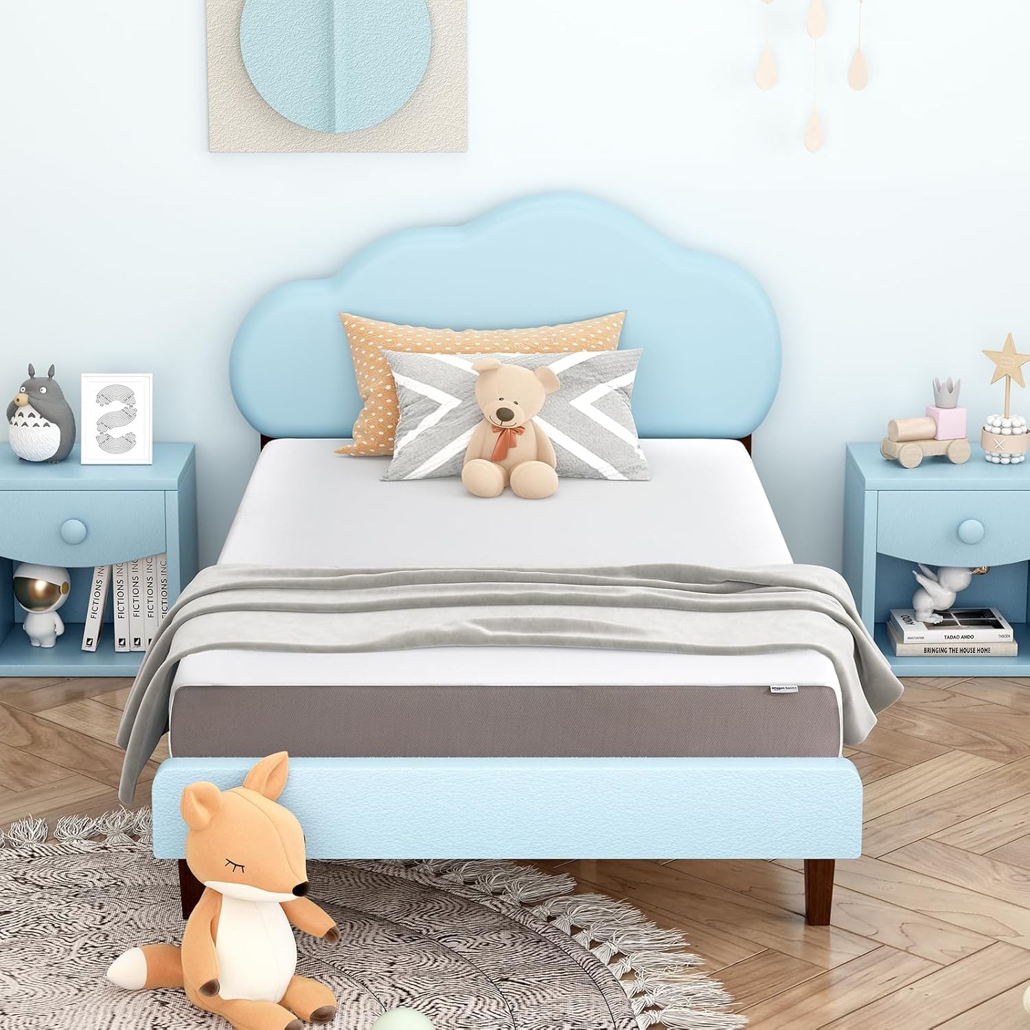 Memory Foam Mattress Soft Plush Feel 6 Inch Twin White/Grey