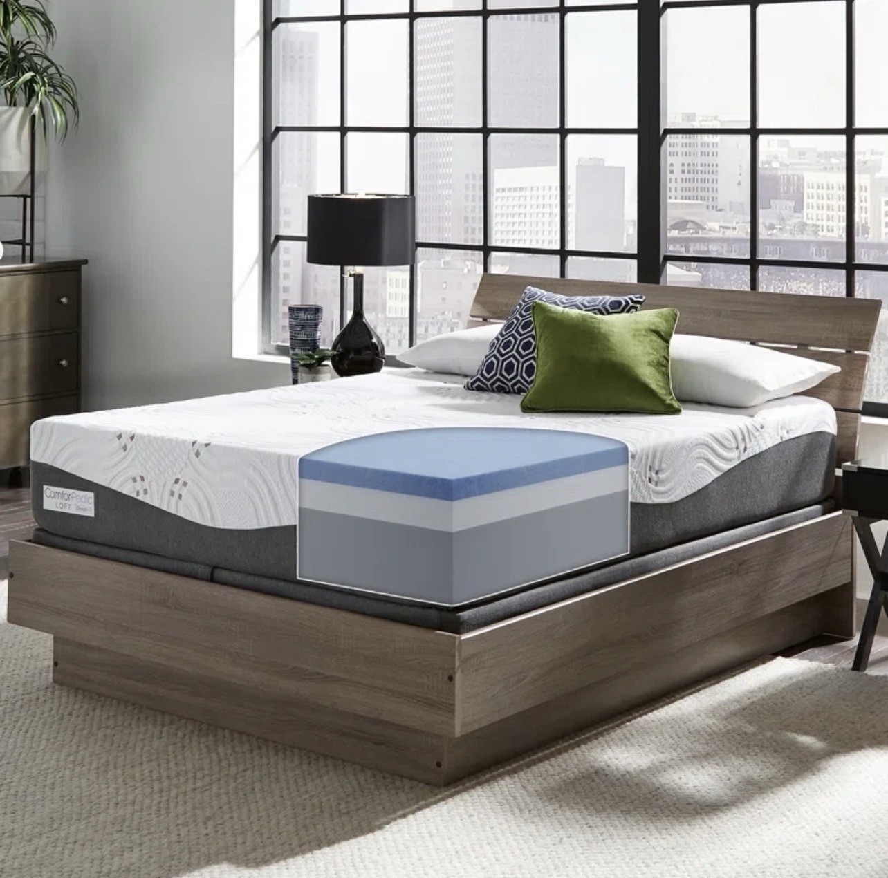 Beautyrest Comforpedic 14 Inch Gel Memory Foam Queen Mattress Medium