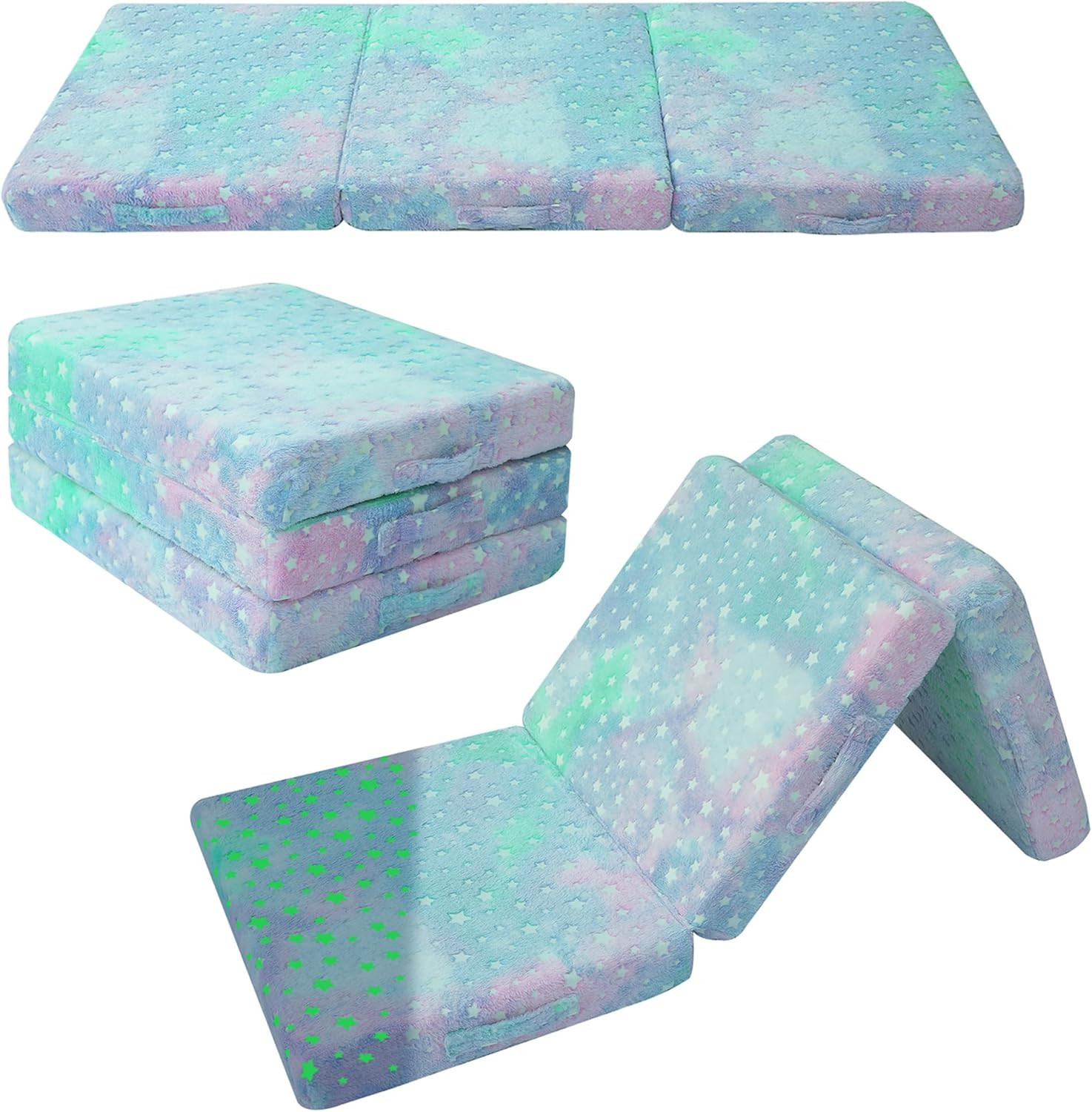 Glow Star Trifold Kids Mattress – Portable 57×22 Inch Folding Futon Mat