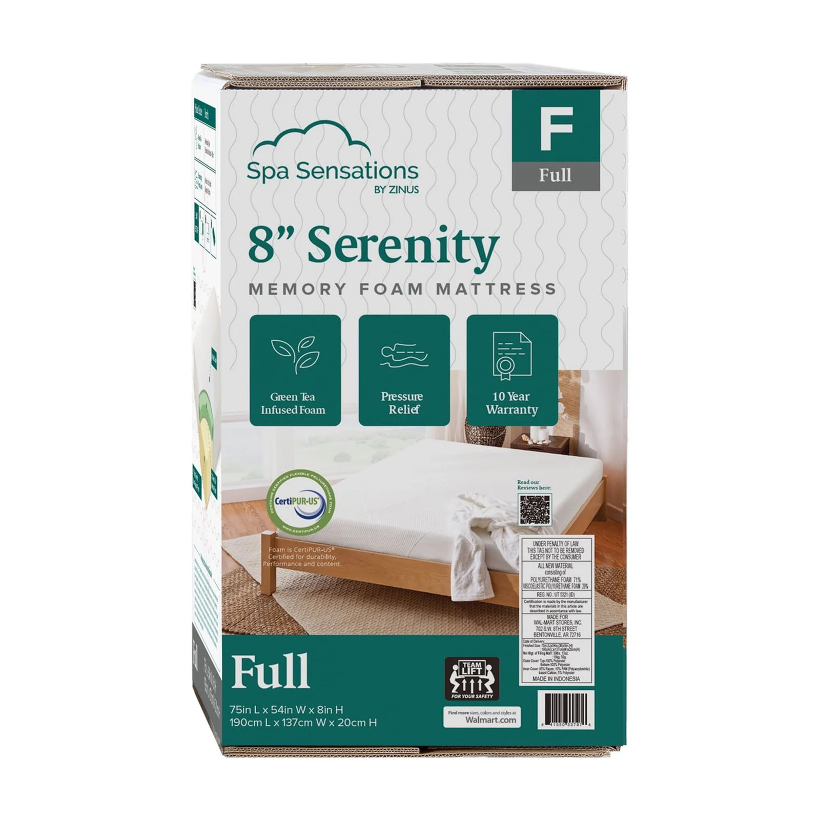 Serenity 8″ Memory Foam Mattress, Full