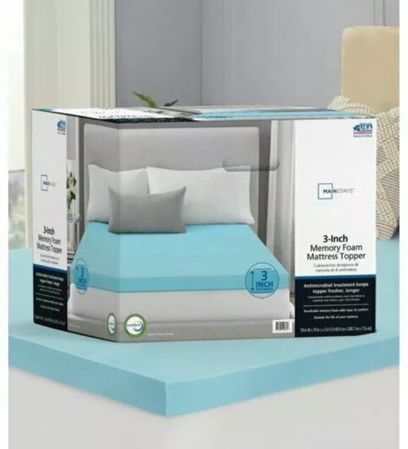Mainstays 3″ Memory Foam Mattress Topper, King