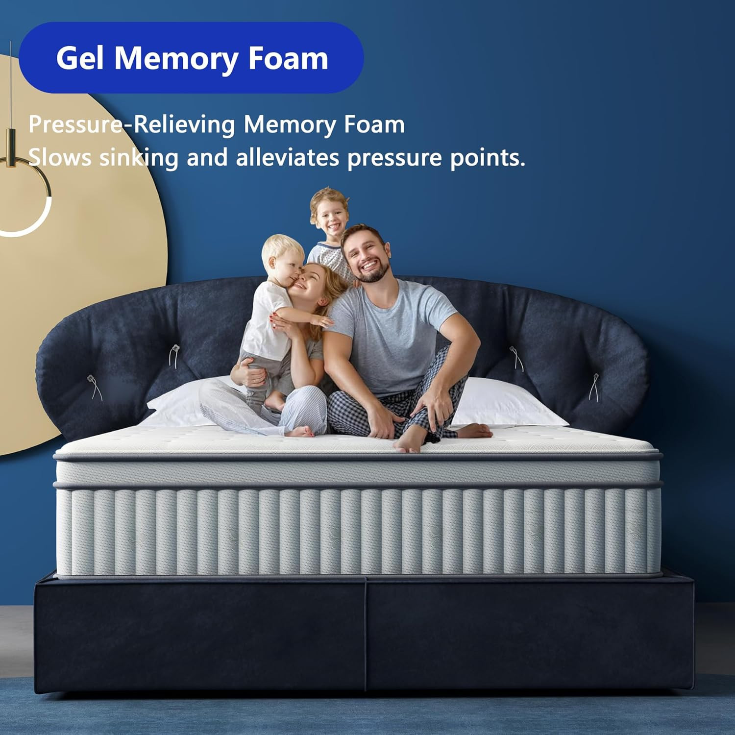 14″ King Size Hybrid Mattress – Gel Foam & Pocket Springs, Medium Firm Comfort