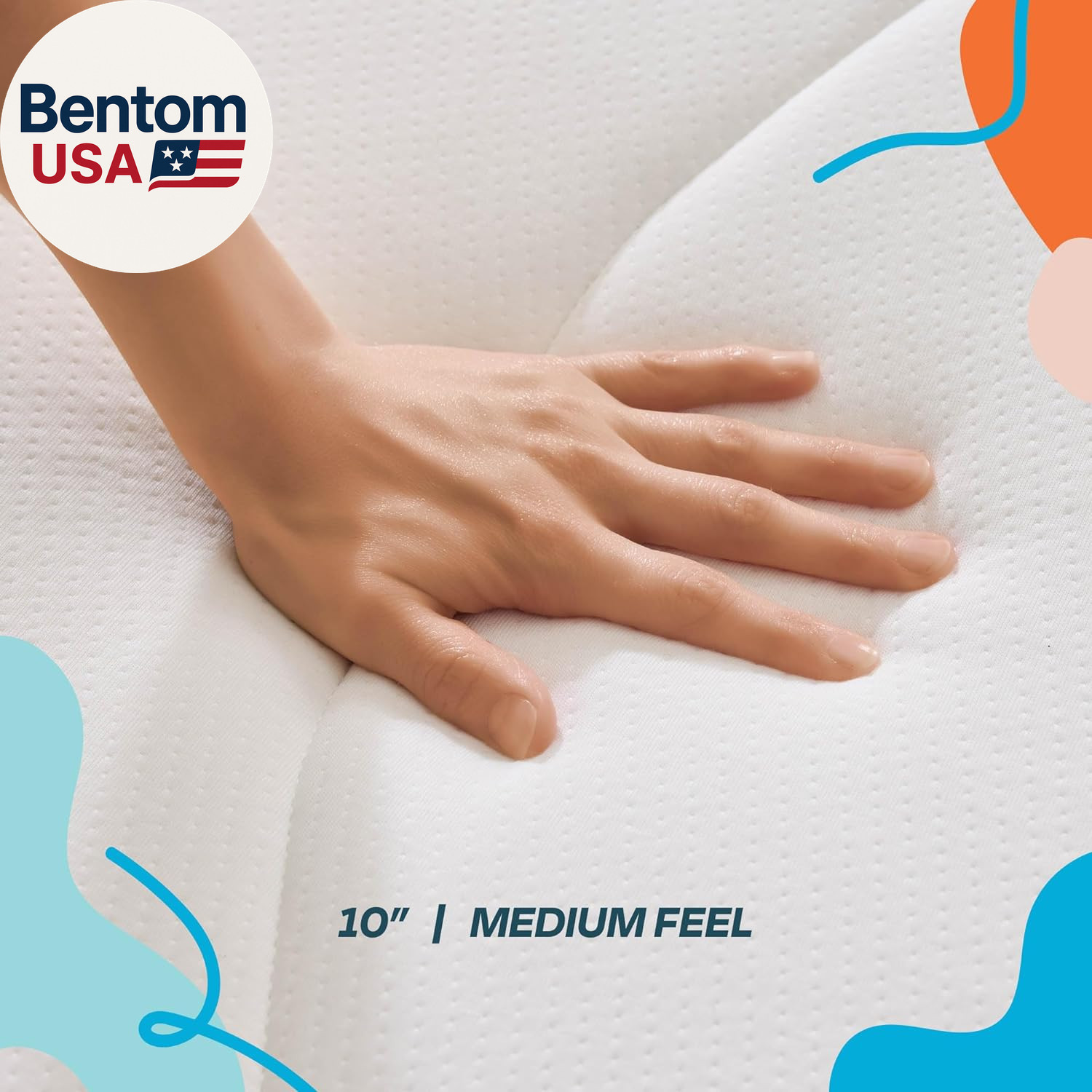 10 Inch Memory Foam and Spring Hybrid Mattress – Medium Feel – Bed in a Box – Qu