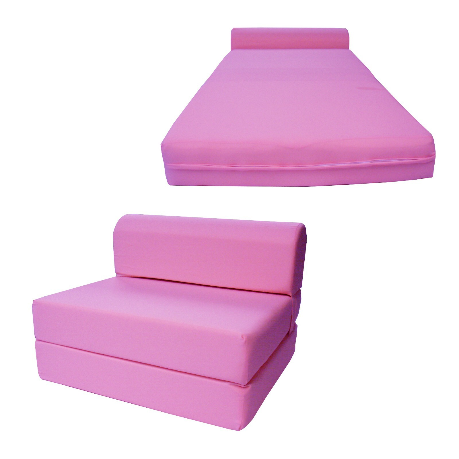 Twin Portable Flip Sleeper Chair Folding Foam Beds, 1.8 Density 6x32x70 Pink