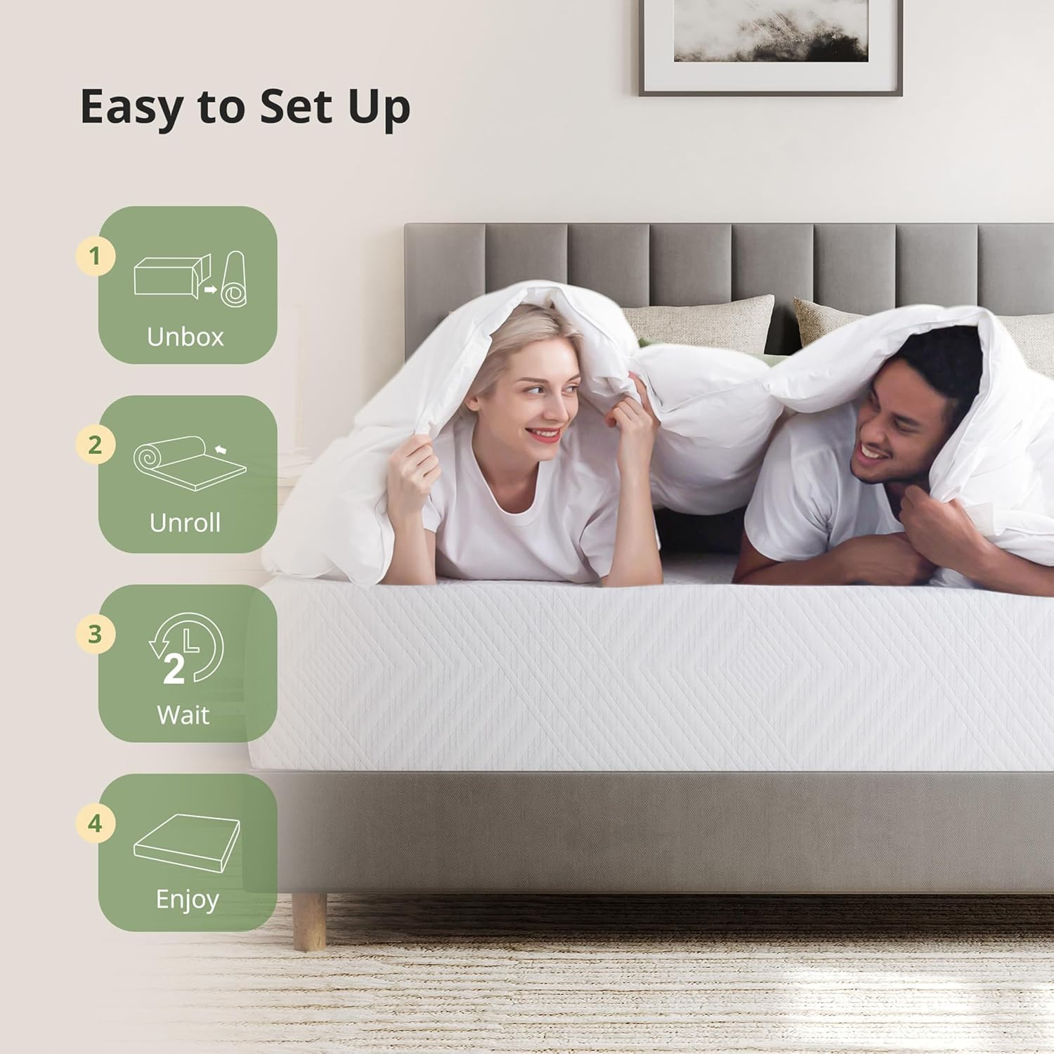 RV King Memory Foam Mattress 10 Inch, Green Tea Gel for Cooler Sleep, Supportive