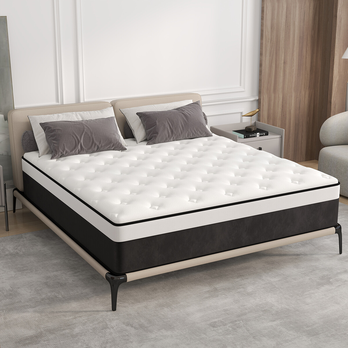 10″ 12″ 14″ Hybrid Mattres Memory Foam Spring Twin Full Queen King Bed in a Box