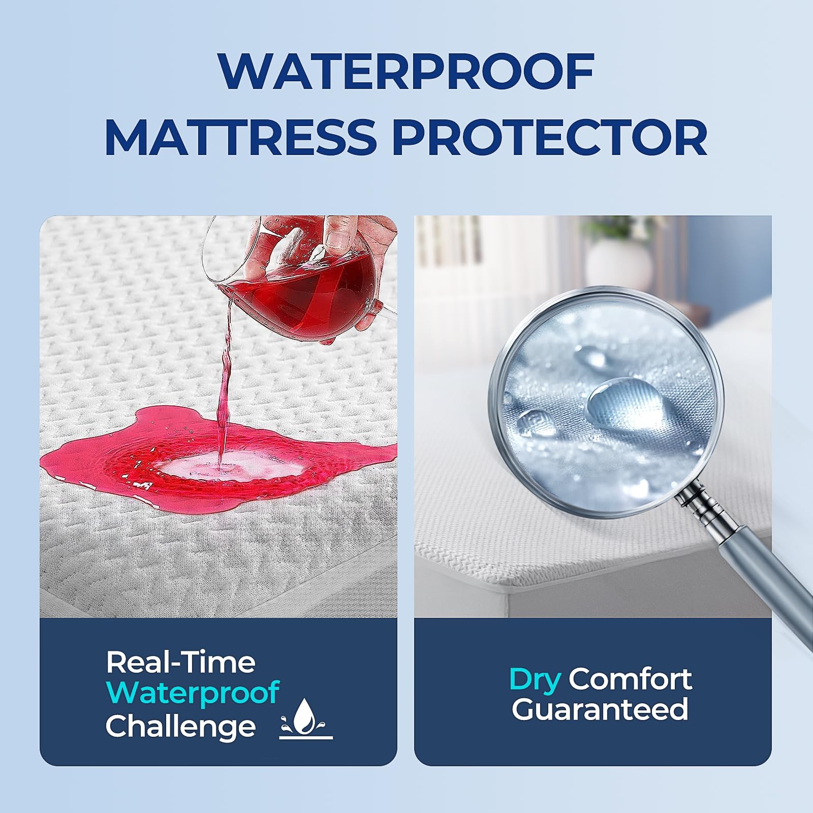 TASTELIFE King Size Waterproof Mattress Protector, 3D Air Fabric King, White
