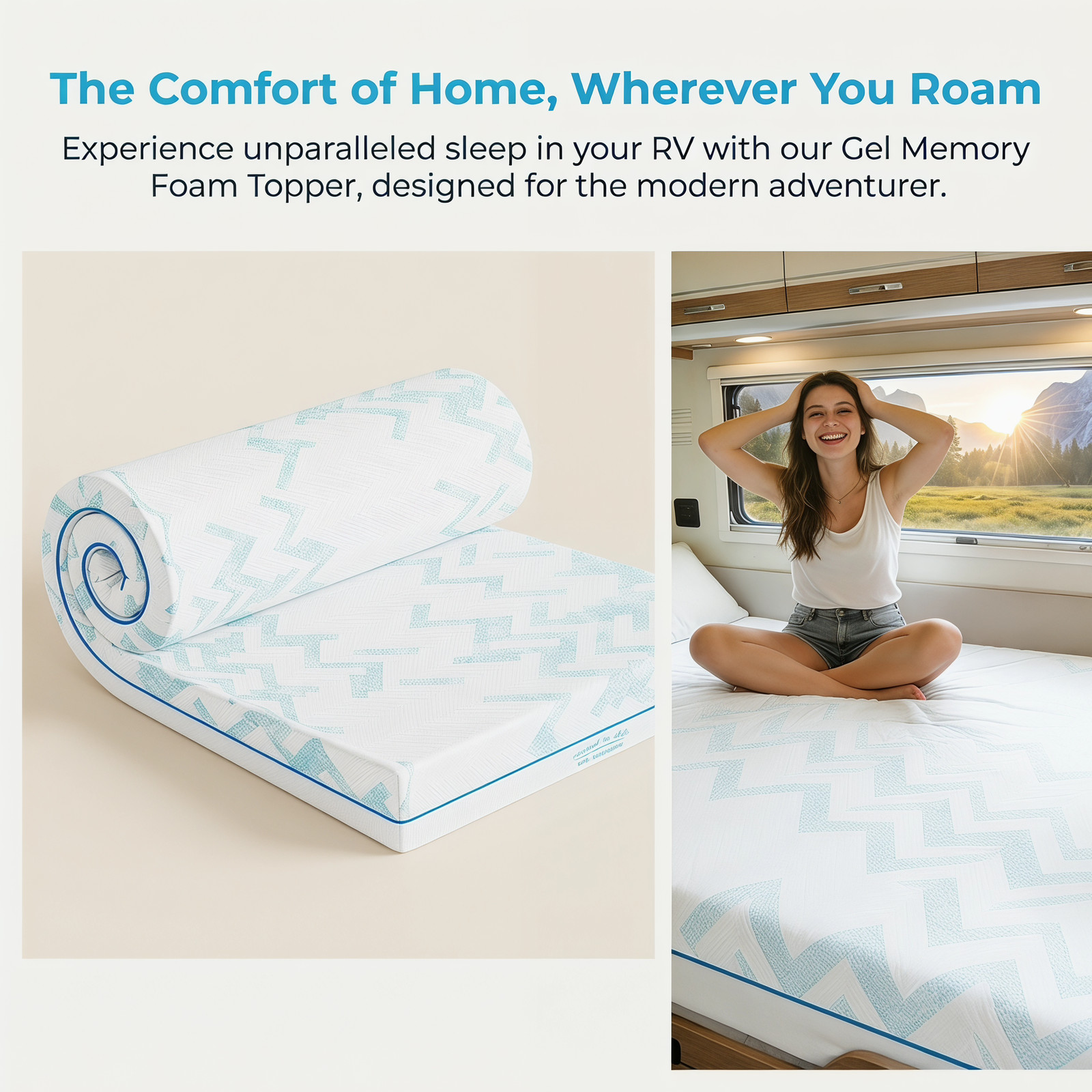10″ RV Latex Memory Foam Mattress No Fiberglass Medium Large Format Breath