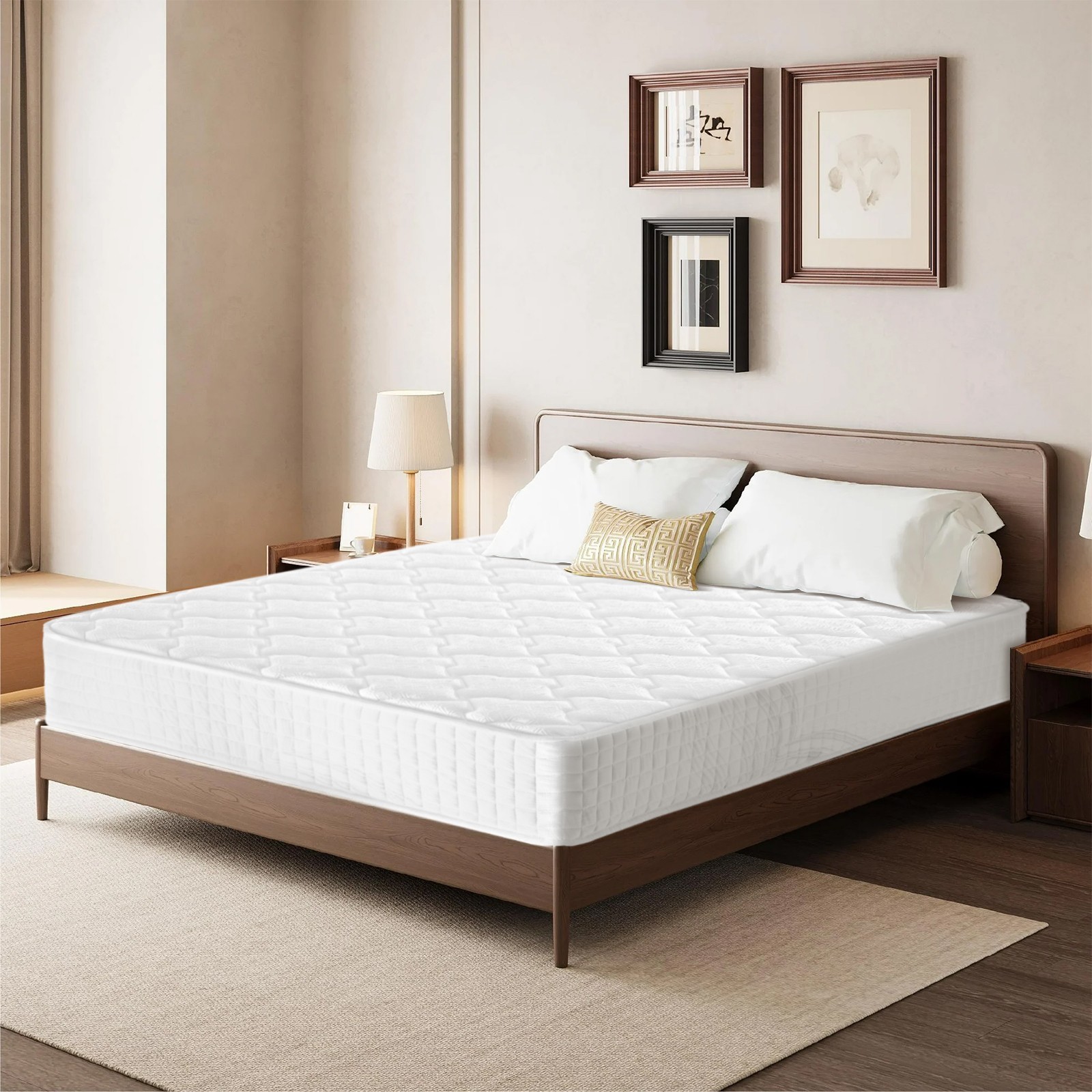 10″ 12″ Gel Memory Foam Mattress Hybrid Spring Twin Full Queen King Bed In A Box