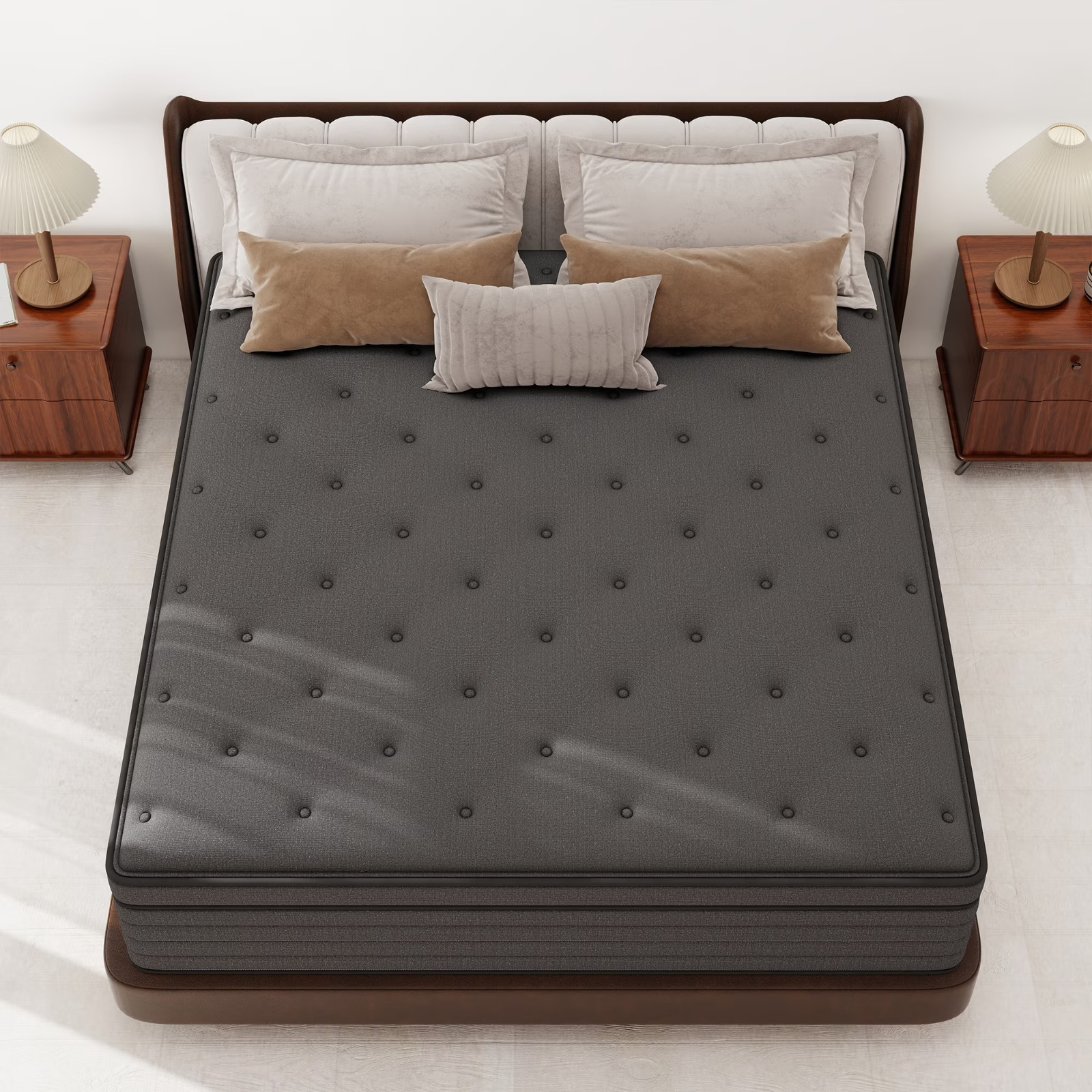 14″ Colchones KING Size De Espuma 14 Pulgadas Memory Foam Bed Hybrid Mattress