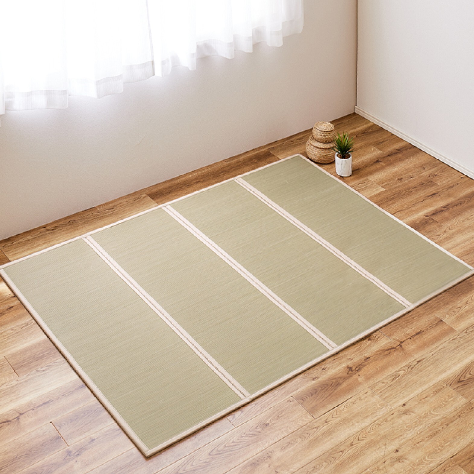 HAGIHARA Tatami Mattress Full Japanese rush grass Futon Foldable Beige 2607