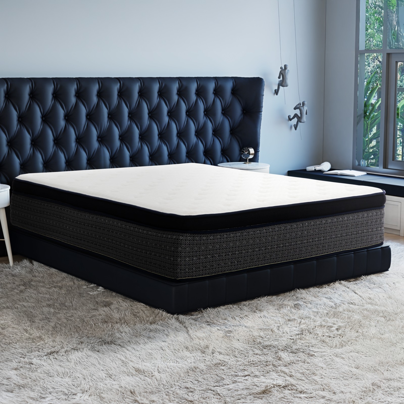 14 Inch Euro Top Gel Memory Foam Hybrid Mattress w/ Pocket Coil, California King