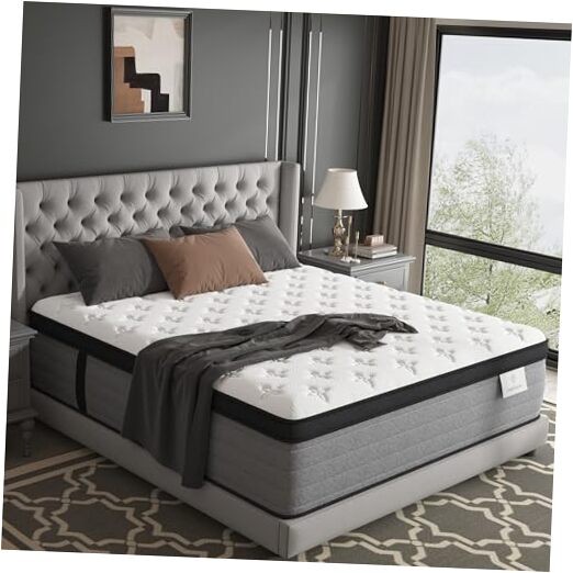 Size Mattress Luxury Extra Firm Hybrid Mattress in a Box, 7-Zones King 12 Inch