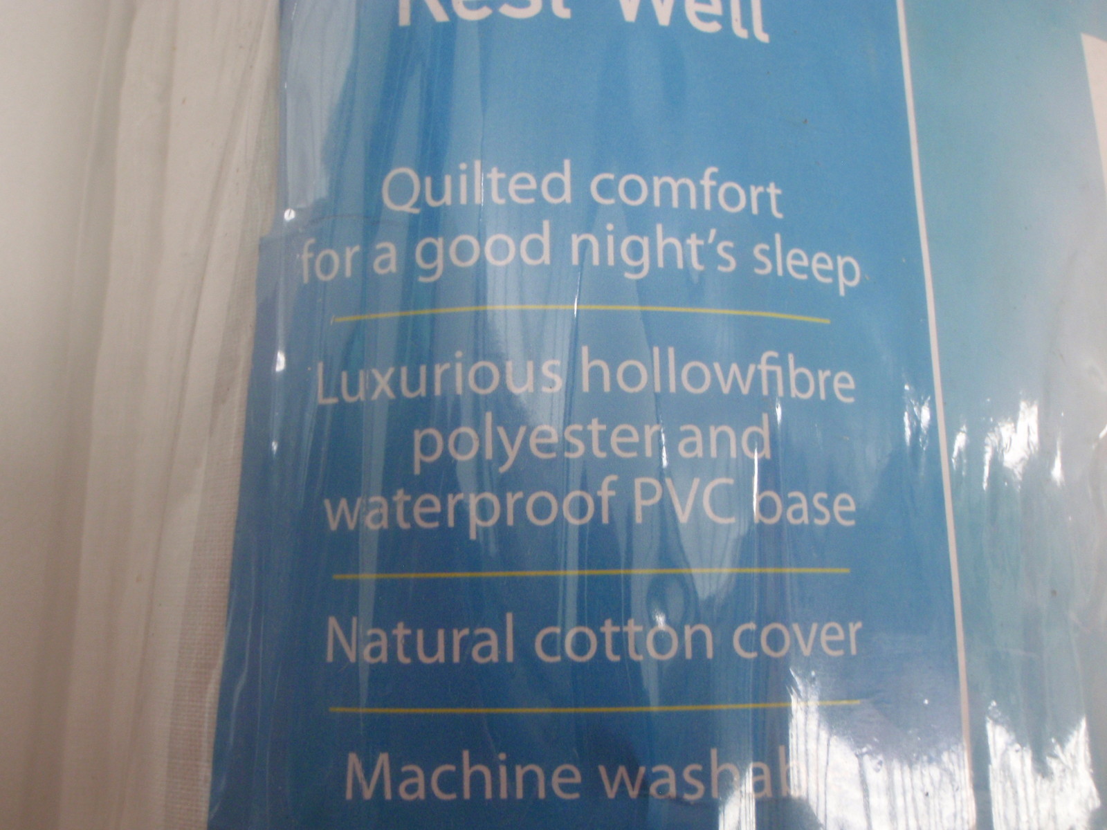 WATERPROOF MATTRESS PROTECTOR QUEEN SIZE CRESTELL COTTON POLYESTER WHITE