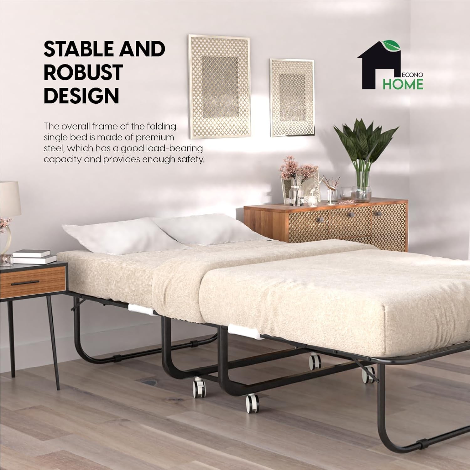 Folding Bed with Mattr – 75×31 Cot Size Fre – Portable