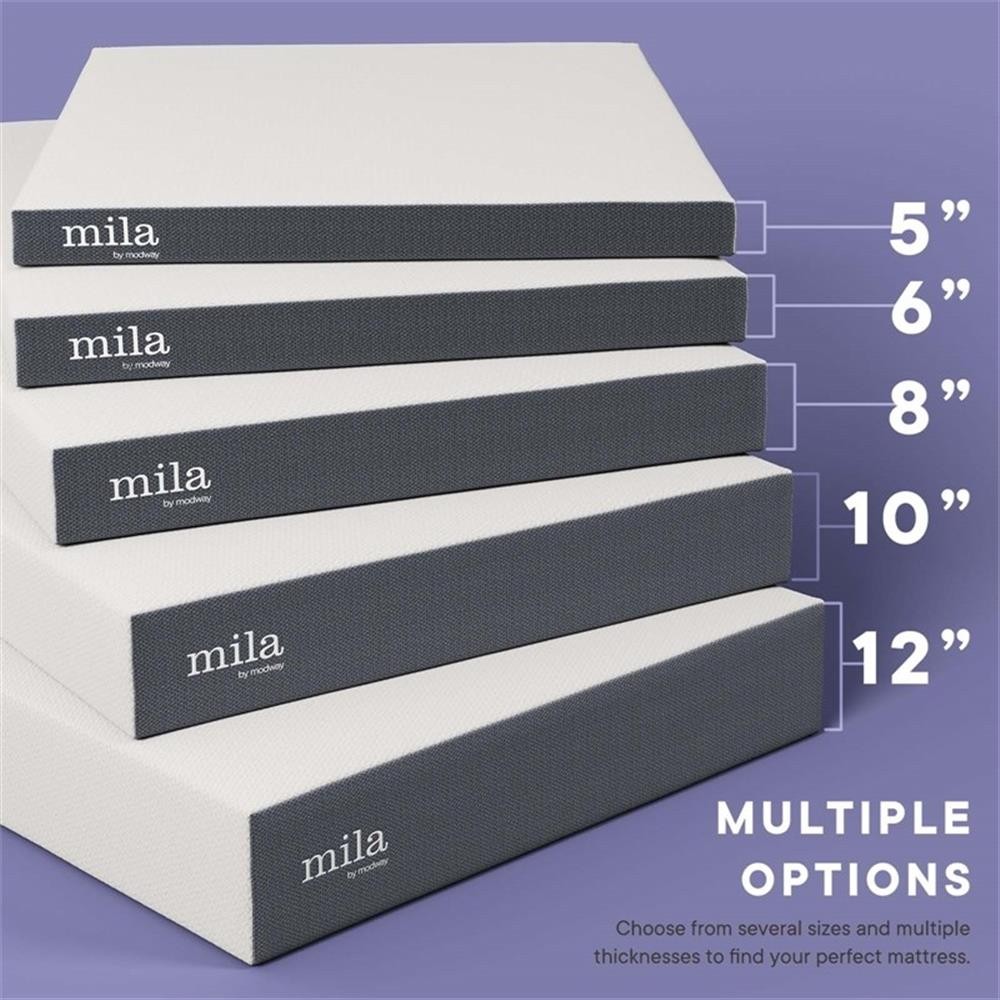 Modway Mila 8″ Twin Modern Style Memory Foam Mattress in Gray