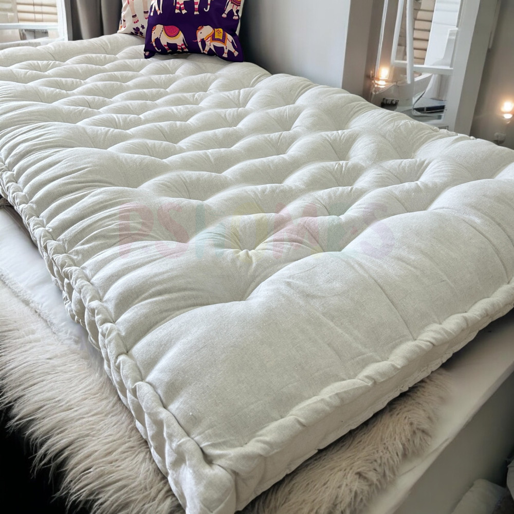 3x6ft Certified Organic Sag free white single size cotton mattress 72x36inches