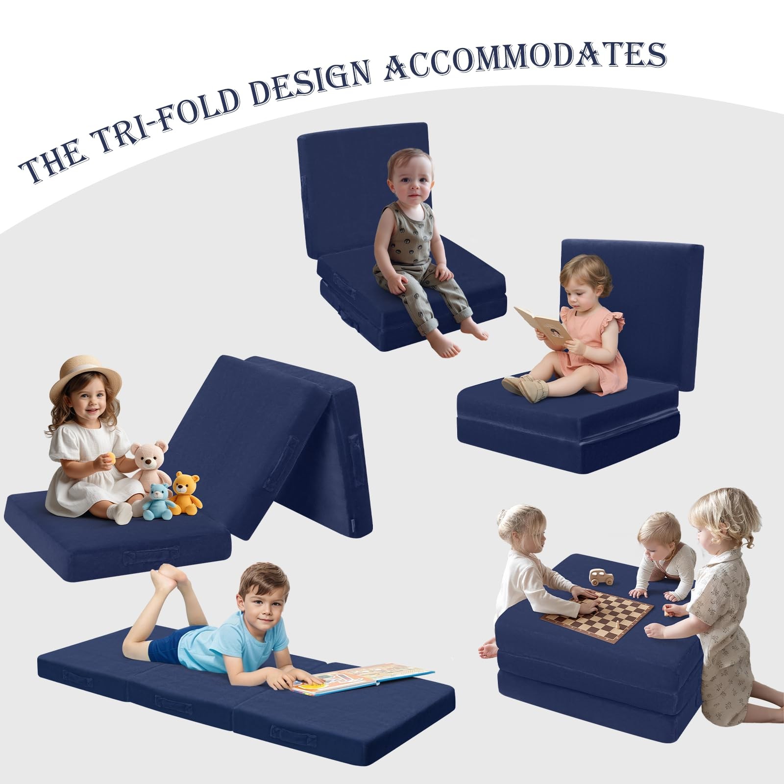 MeMoreCool Foldable Floor Mattress for Kids, Trifold Nap Mat for Toddlers, Po…