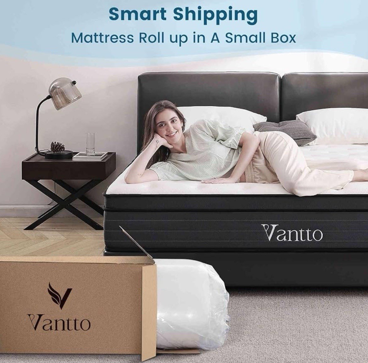 Queen Size Mattress, 12 Inch Hybrid Memory Foam Mattress in a Box Pocket Springs