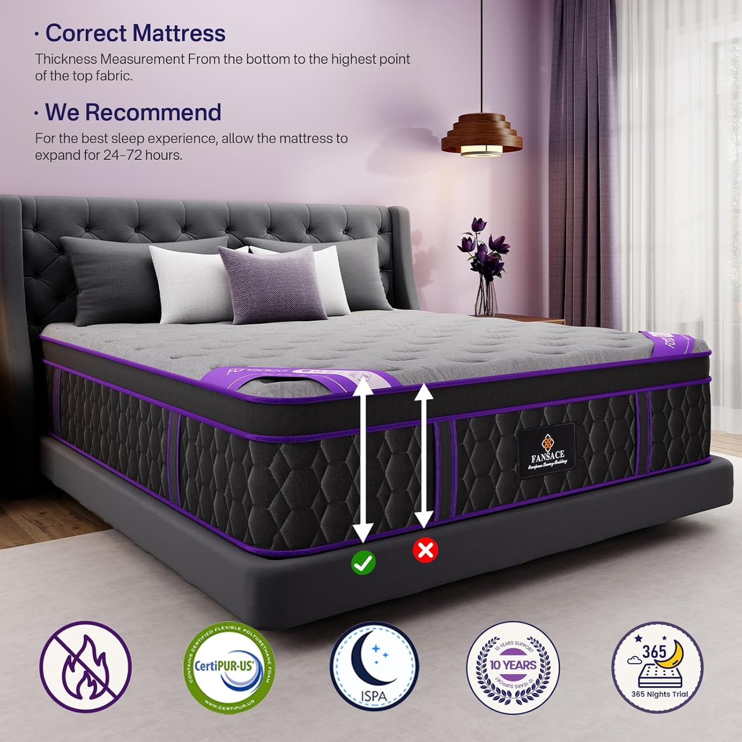 Queen Size Mattress, 16 Inch Deluxe Hybrid Queen Mattress in a Box, Cooling-Gel