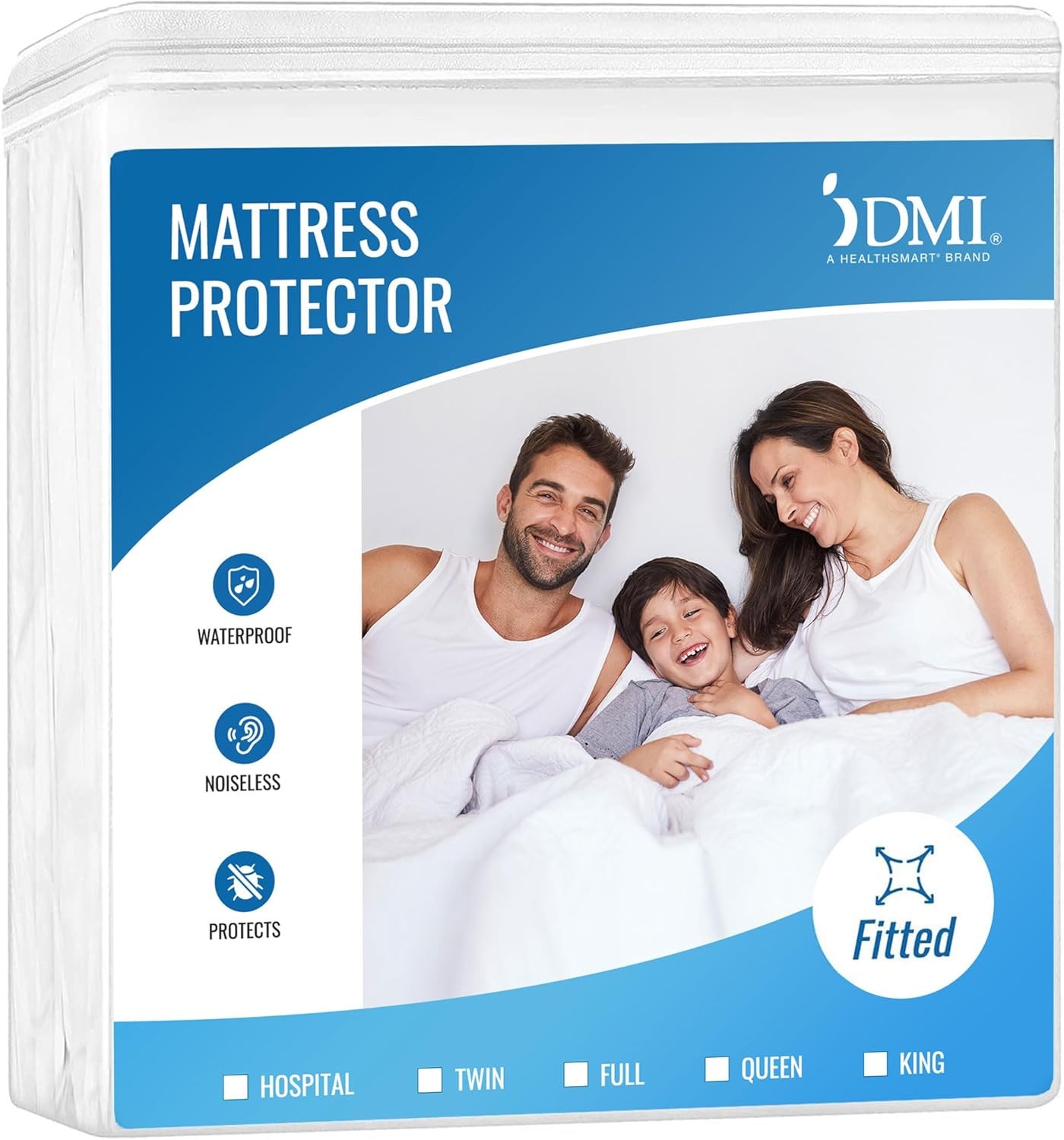 DMI Waterproof Mattress Protector and Cover, Contoured Fitted King, White