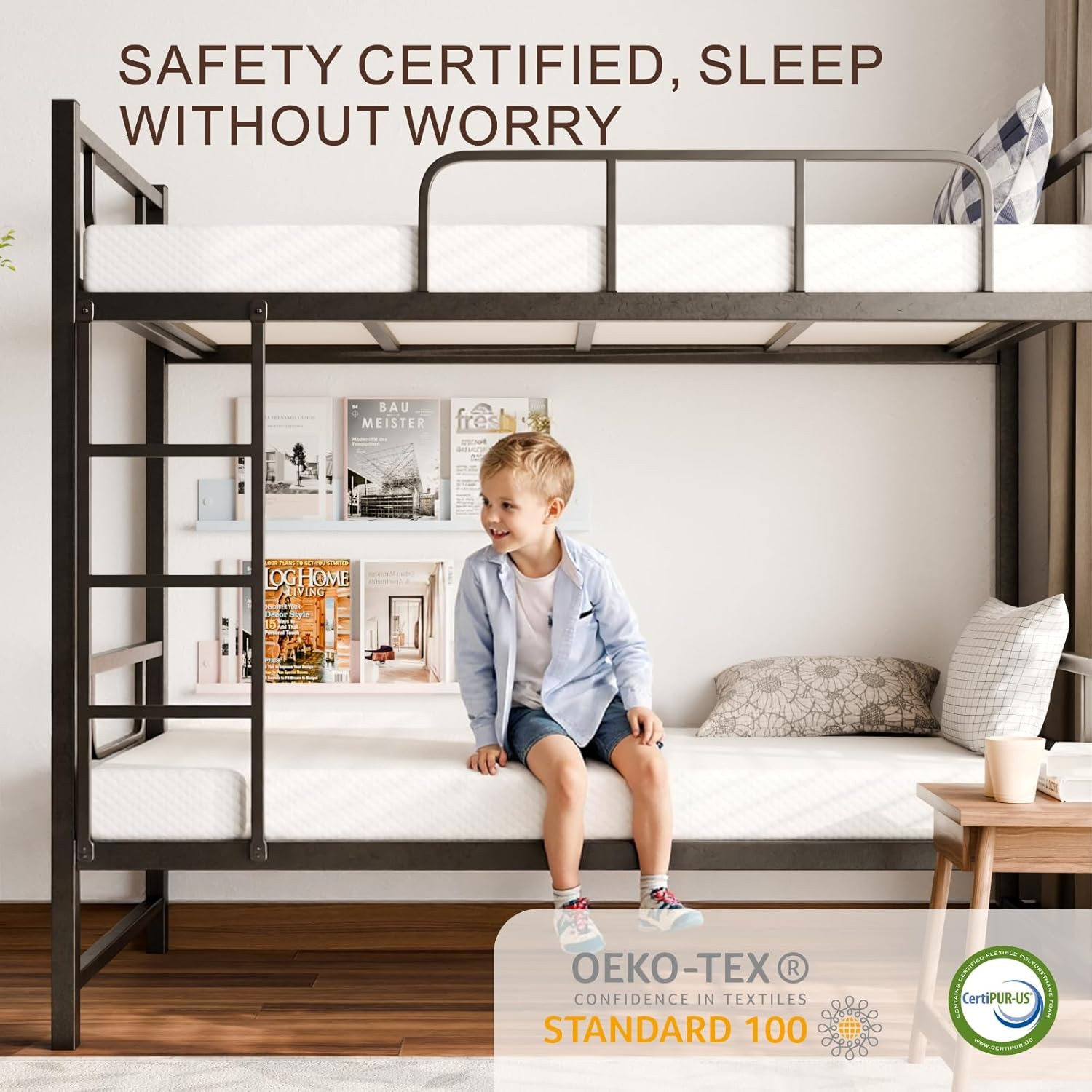 Twin Mattress for Kids Adults, 5 Inch, Medium Firm, Cooling Gel Memory Foam, Fib