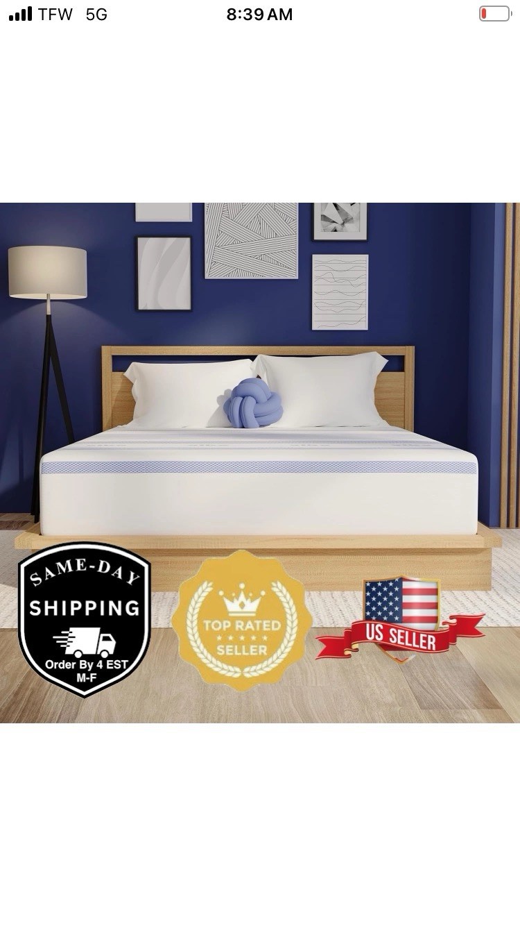 12-Inch Gel Memory Foam Mattress Bed in a Box Twin BONUS PROTECTOR Certi-Pur