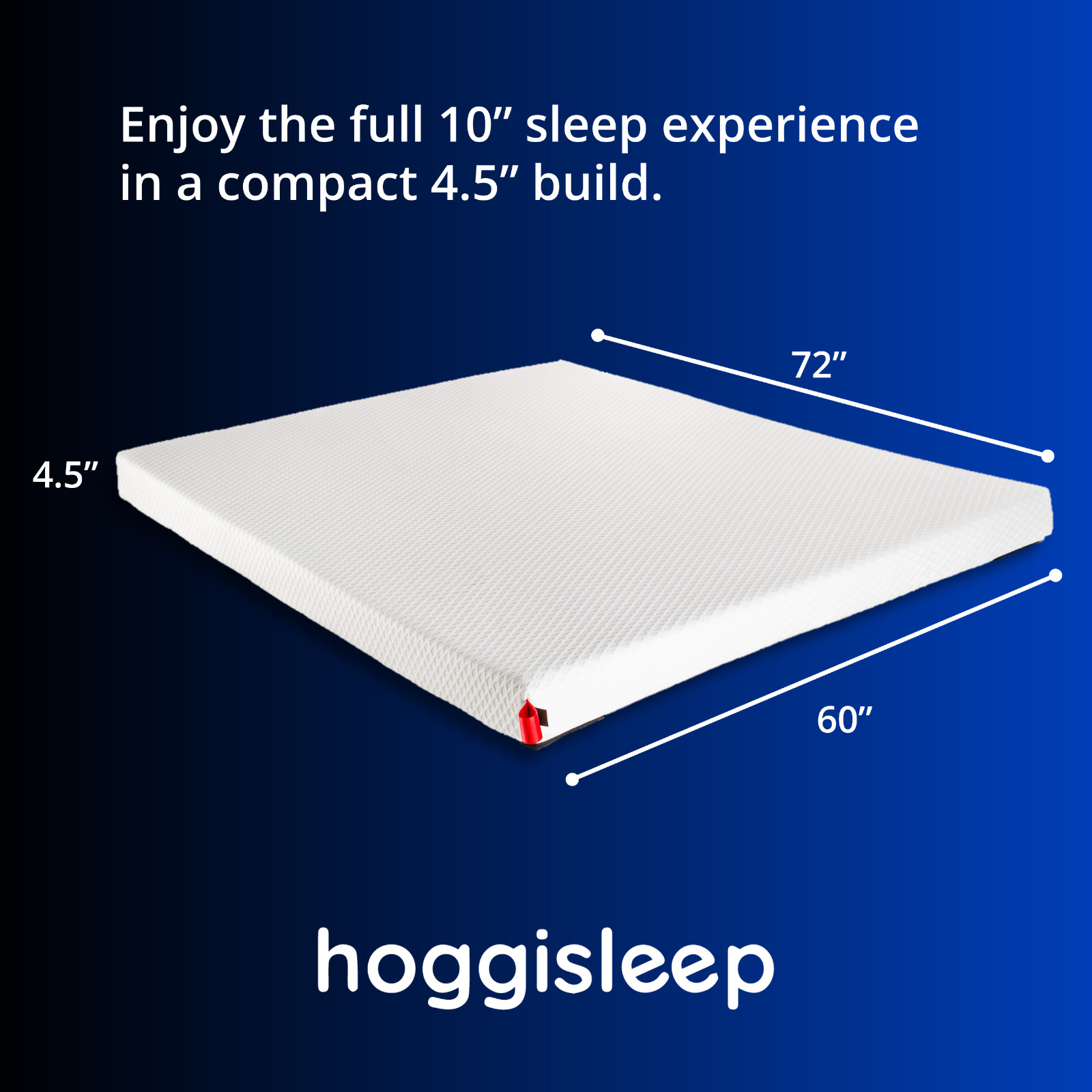 Queen, 4.5 Inch Sleeper Sofa Mattress 60×72, Top-Quality Memory Foam, hoggisleep
