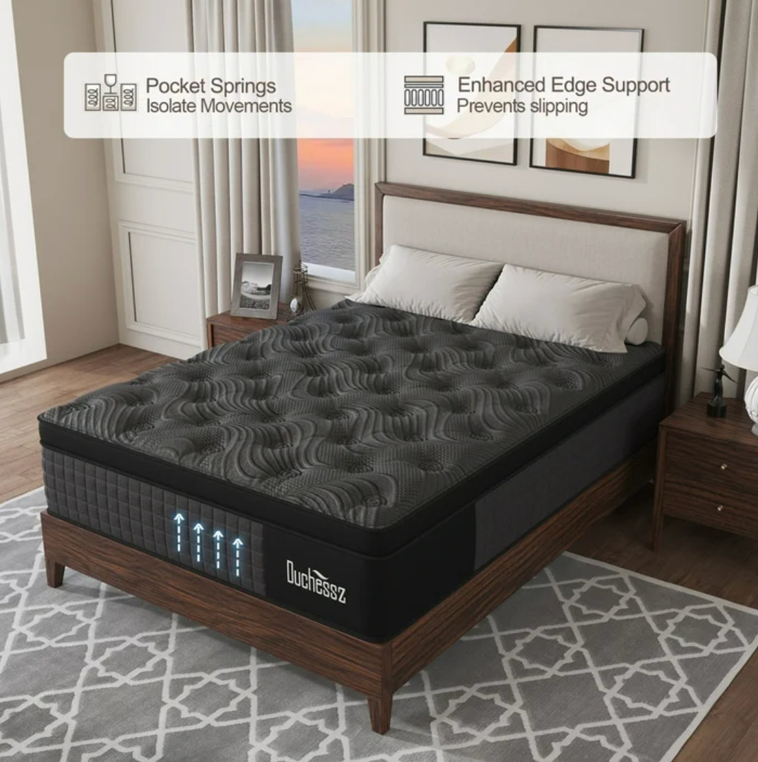 10″ FULL Colchon Gel Memory Foam Hibrido Cama Full Mattress Hybrid Medium Firm