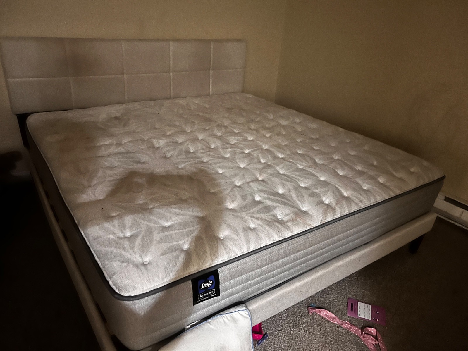 Sealy Posturepedic mattress king size -spring bloom with bed frame