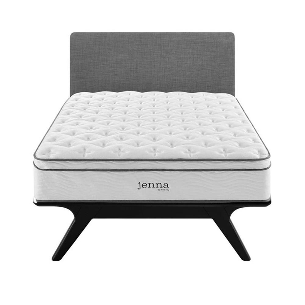 Modway Jenna 14″ Modern Innerspring and Foam King Mattress in White