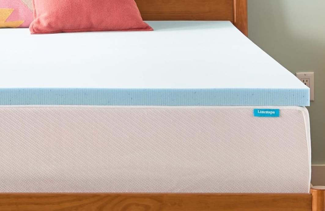 Linenspa Memory Foam Mattress Topper King 2 Inch Gel Infused Cooling Pad