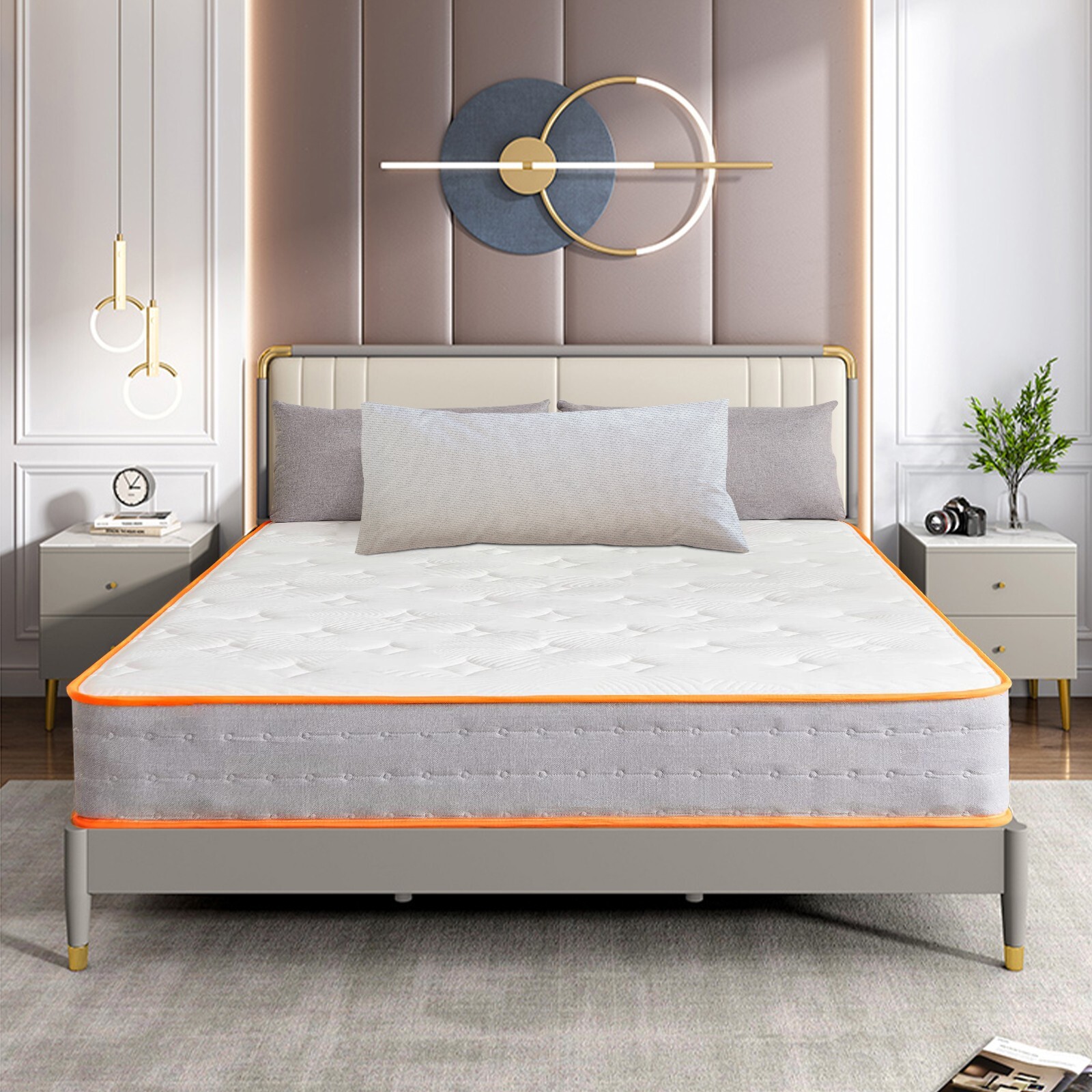 OUUI 10 inch Hybrid Mattress, Gel Memory Foam Individually Pocketed Spring