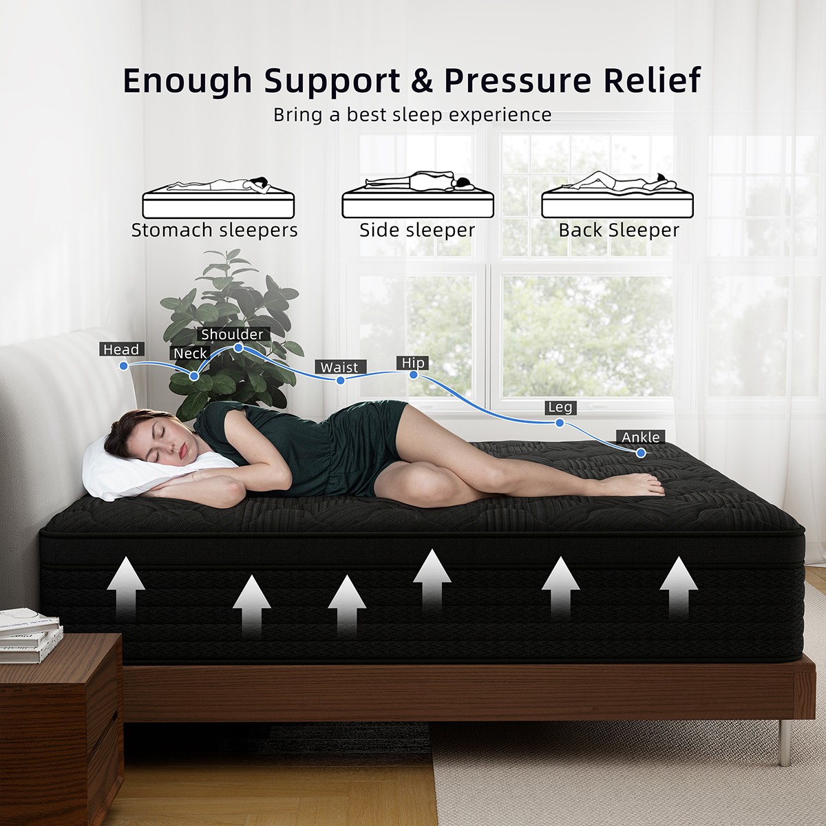 12″ 14″ Gel Memory Foam Mattress in a Box Pocket Spring Twin Full Queen King