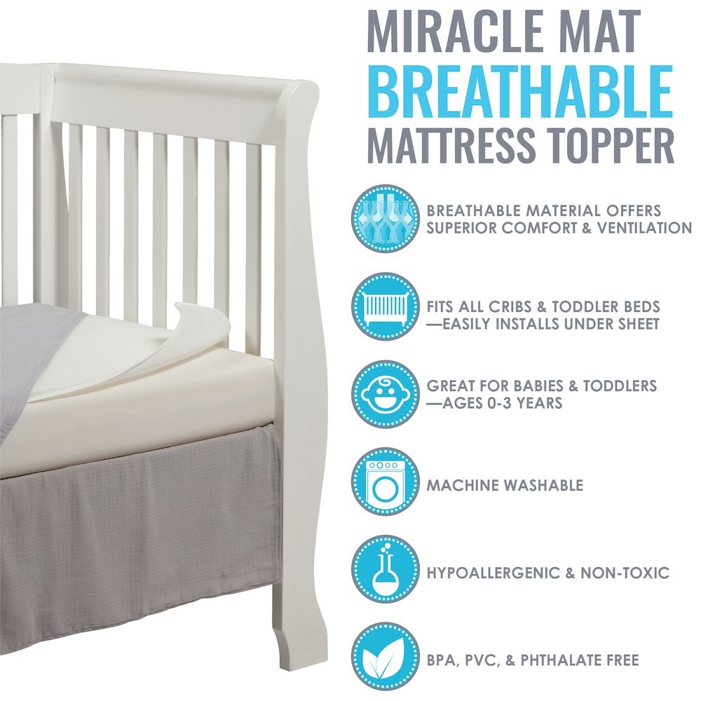 LA Baby Breathable Miracle Mat – Superior Ventilation Crib MattressTopper
