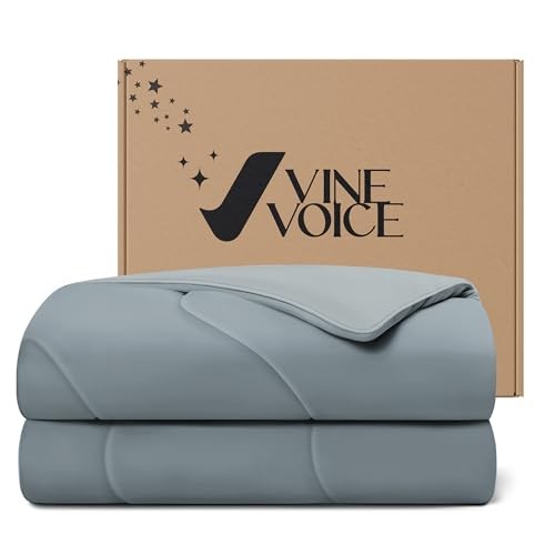 Medium Gray Comforter – 90″x90″ – Full/Queen – Soft Cooling