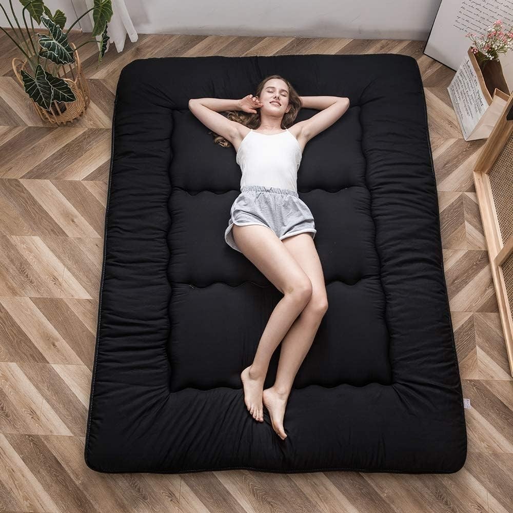 Durable 4-Inch Tatami Mattress – Lightweight Black Futon for Kids & Adults