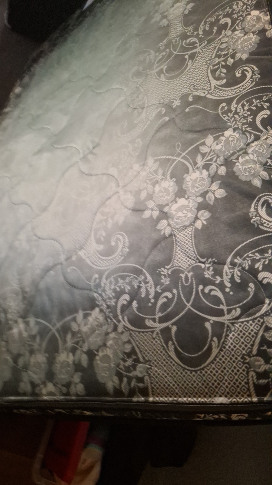 Ortho Plush Orthopedic Mattress Floral Pattern Black White Bedroom Rectangle
