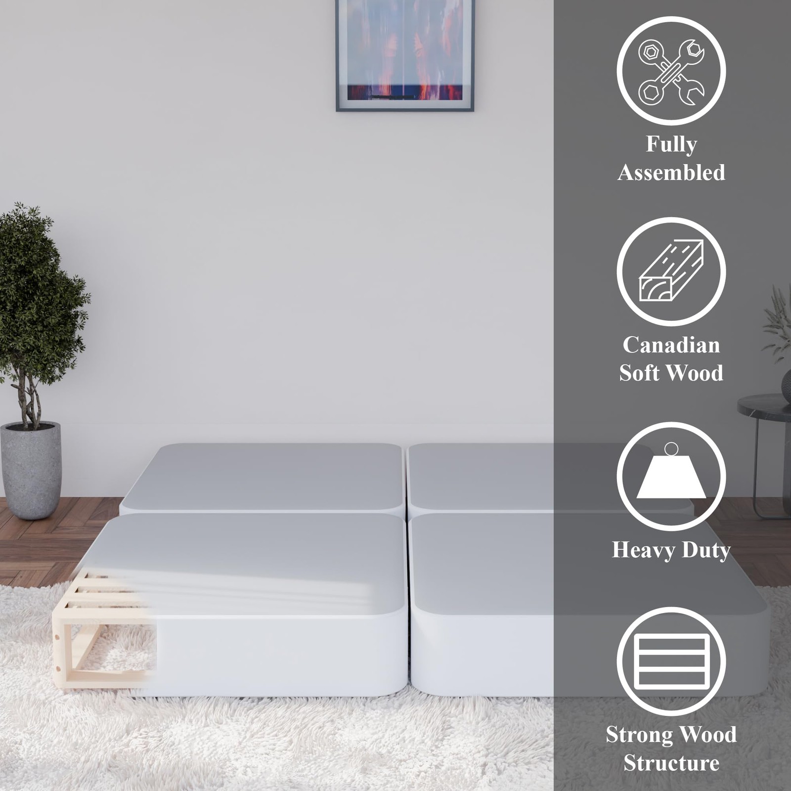 , 4-Inch Sturdy Spring for Mattress -Durable and Fully Assembled, Natural Woo…